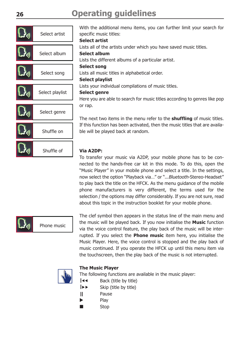 Operating guidelines | BURY CC 9060 Music USER Manual User Manual | Page 26 / 44