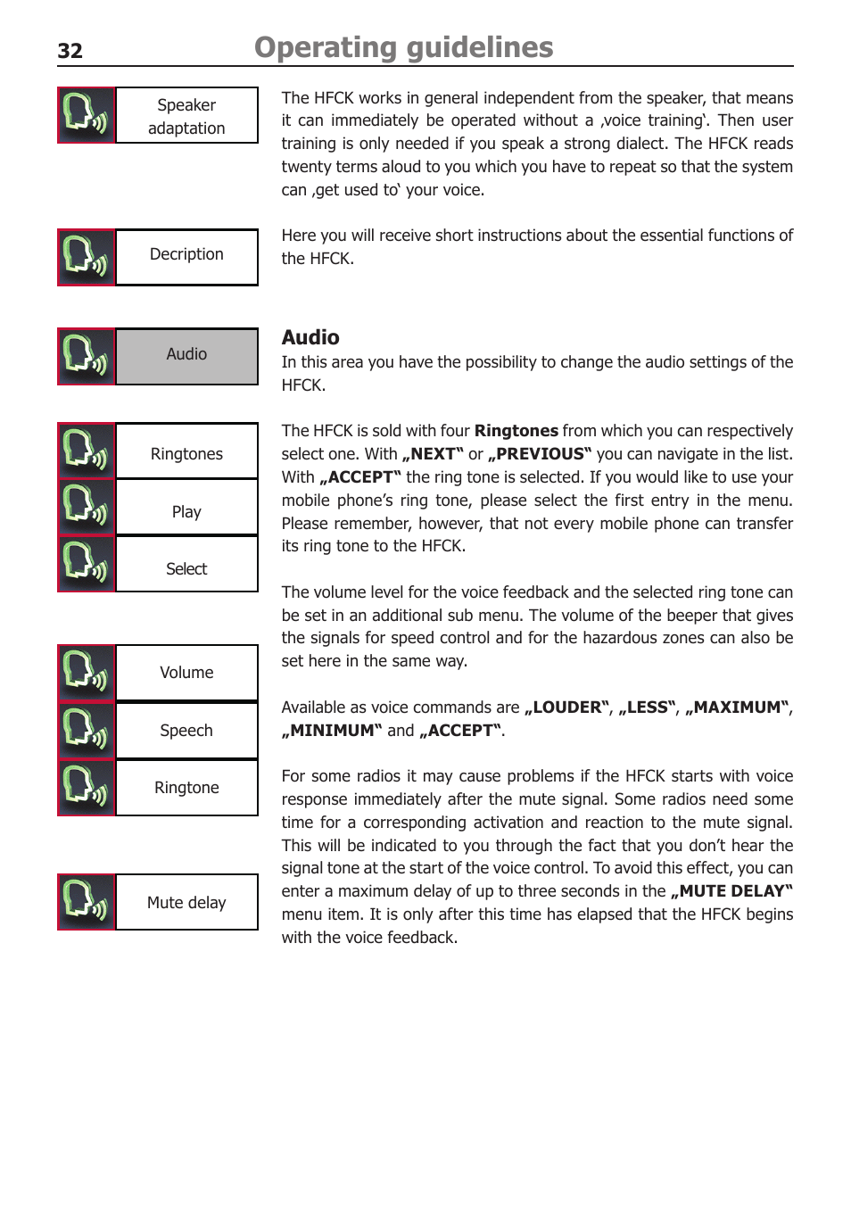 Operating guidelines | BURY CC 9060 Music USER Manual User Manual | Page 32 / 44