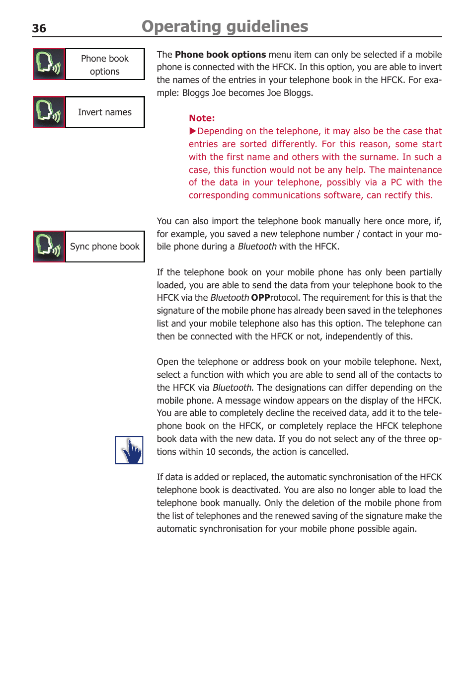 Operating guidelines | BURY CC 9060 Music USER Manual User Manual | Page 36 / 44