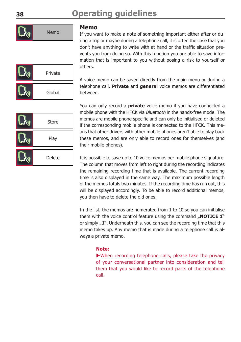 Operating guidelines | BURY CC 9060 Music USER Manual User Manual | Page 38 / 44