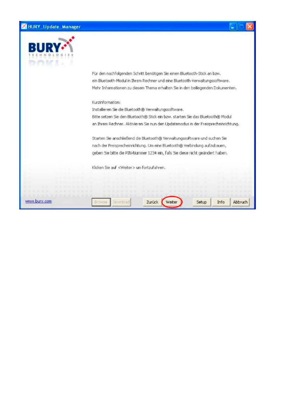 BURY AD9060 Update guide with MS Windows Software User Manual | Page 10 / 19