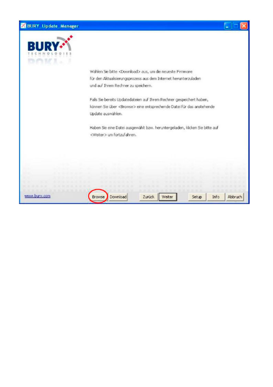 BURY AD9060 Update guide with MS Windows Software User Manual | Page 11 / 19