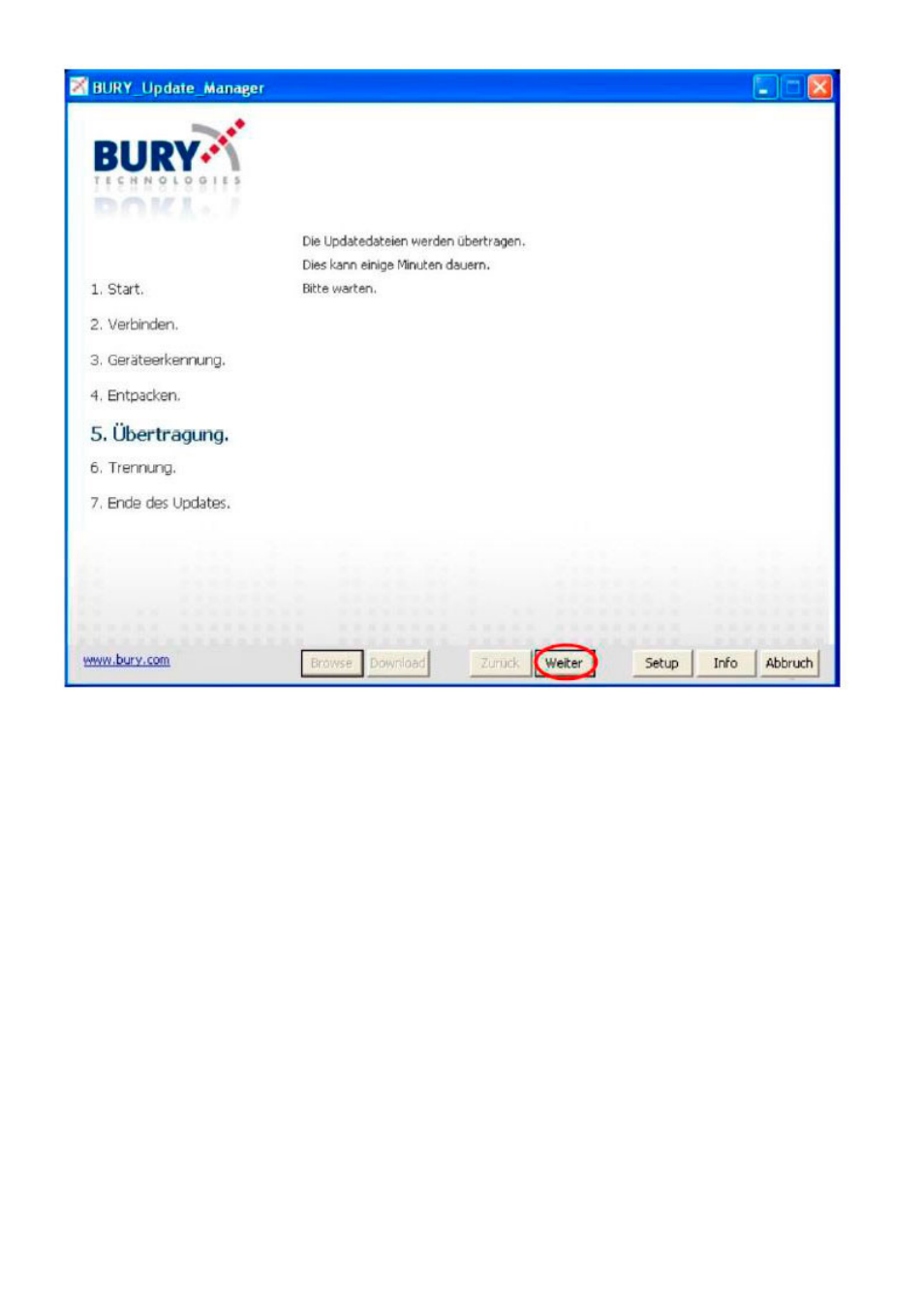 BURY AD9060 Update guide with MS Windows Software User Manual | Page 16 / 19