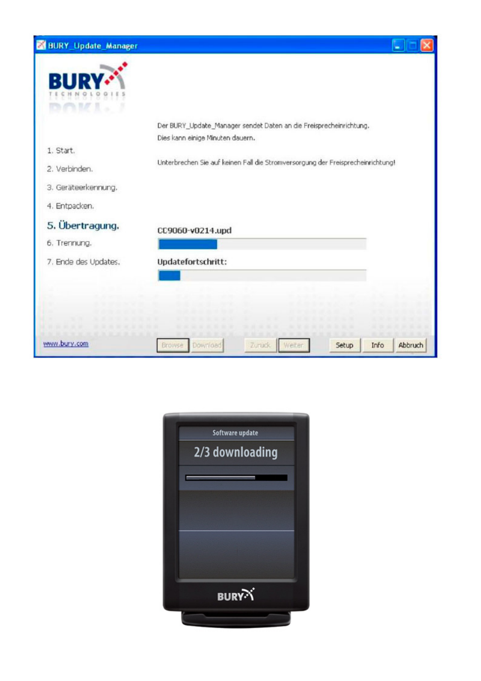 BURY AD9060 Update guide with MS Windows Software User Manual | Page 17 / 19