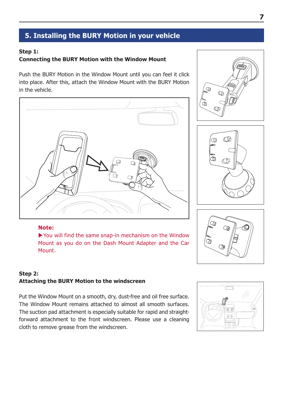 Installing the bury motion in your vehicle | BURY Motion User Manual | Page 7 / 16