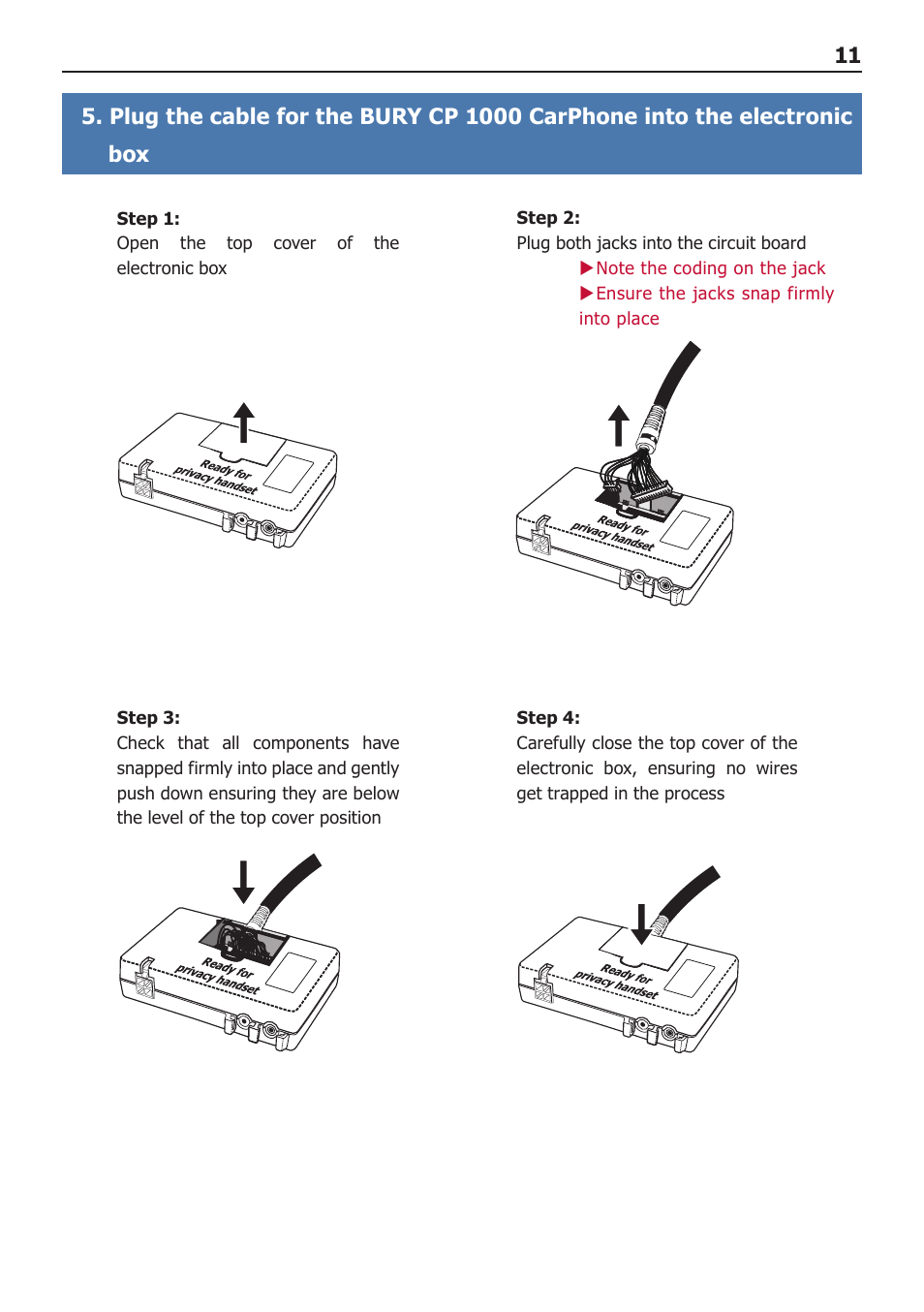 BURY CP 1000 CarPhone USER Manual User Manual | Page 11 / 32