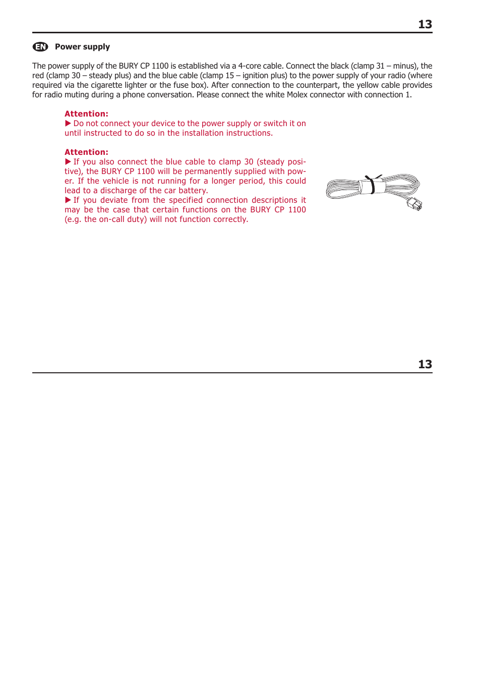 BURY CP 1000 CarPhone USER Manual User Manual | Page 13 / 30
