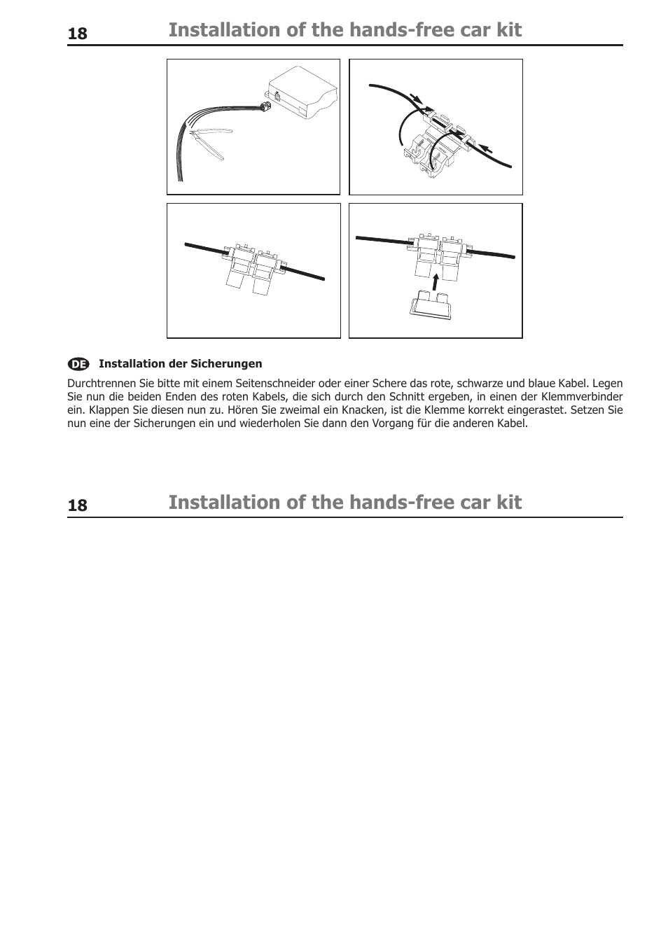 Installation of the hands-free car kit | BURY CP 1000 CarPhone USER Manual User Manual | Page 18 / 30