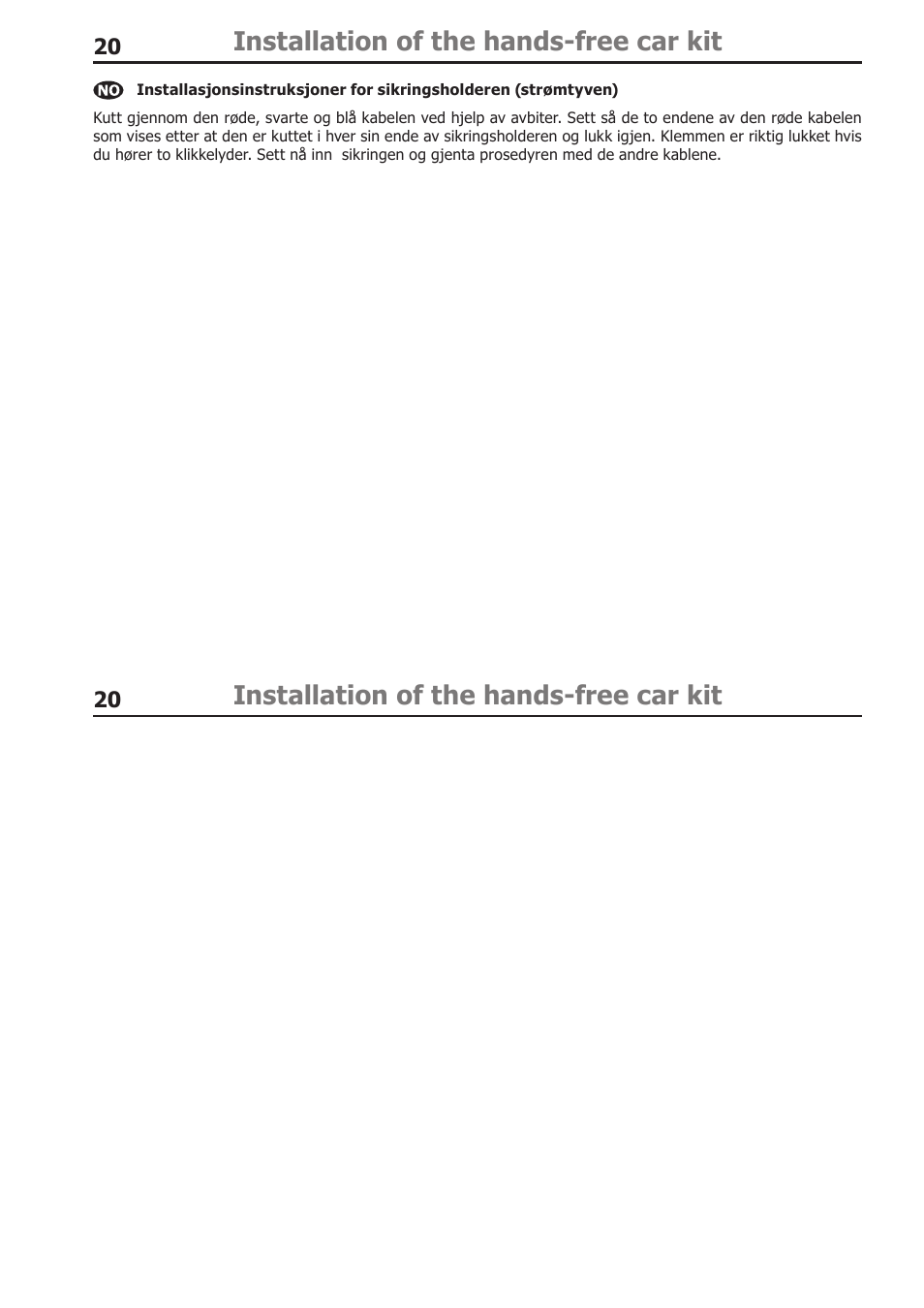 Installation of the hands-free car kit | BURY CP 1000 CarPhone USER Manual User Manual | Page 20 / 30