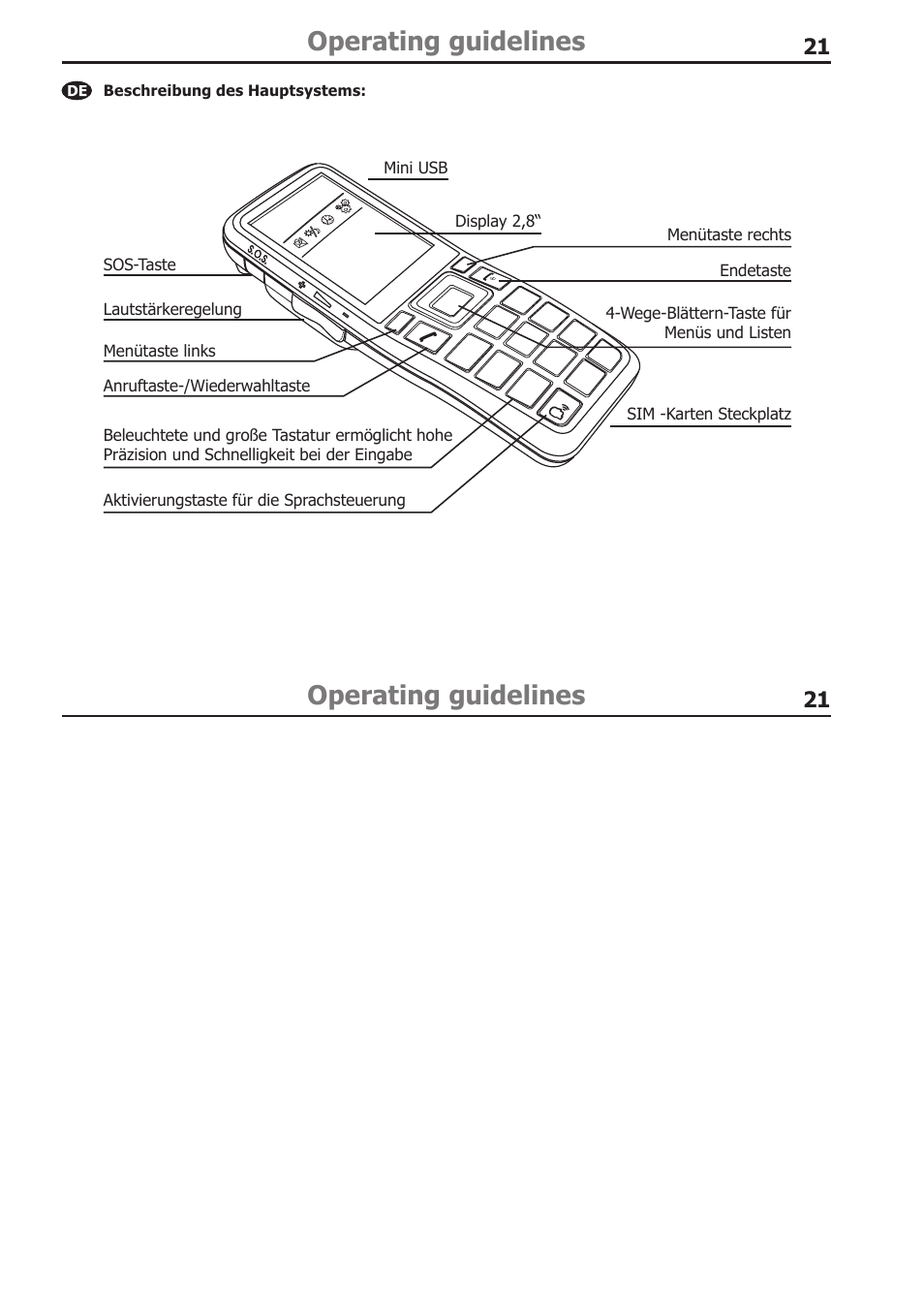 Operating guidelines | BURY CP 1000 CarPhone USER Manual User Manual | Page 21 / 30