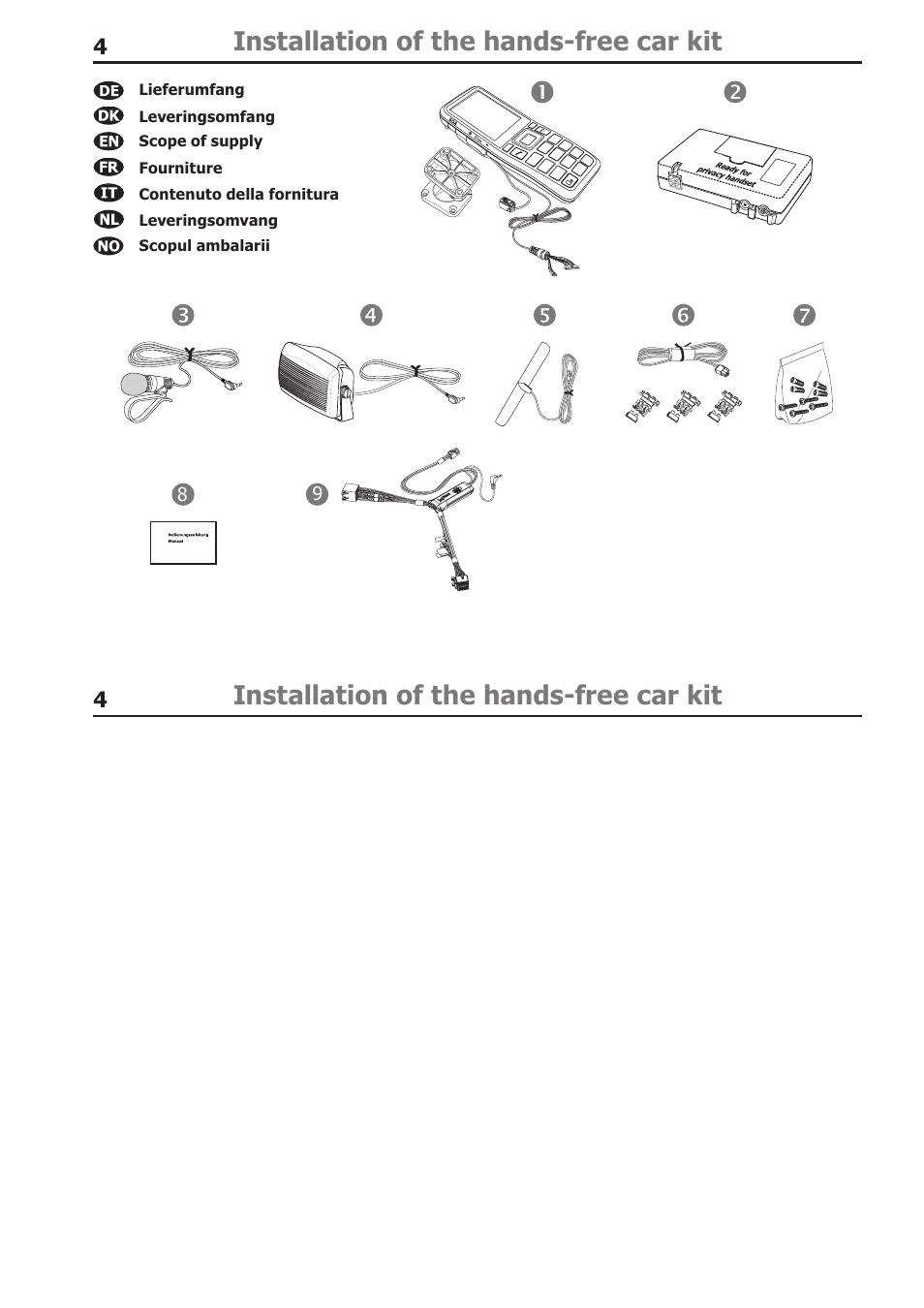 Installation of the hands-free car kit | BURY CP 1000 CarPhone USER Manual User Manual | Page 4 / 30