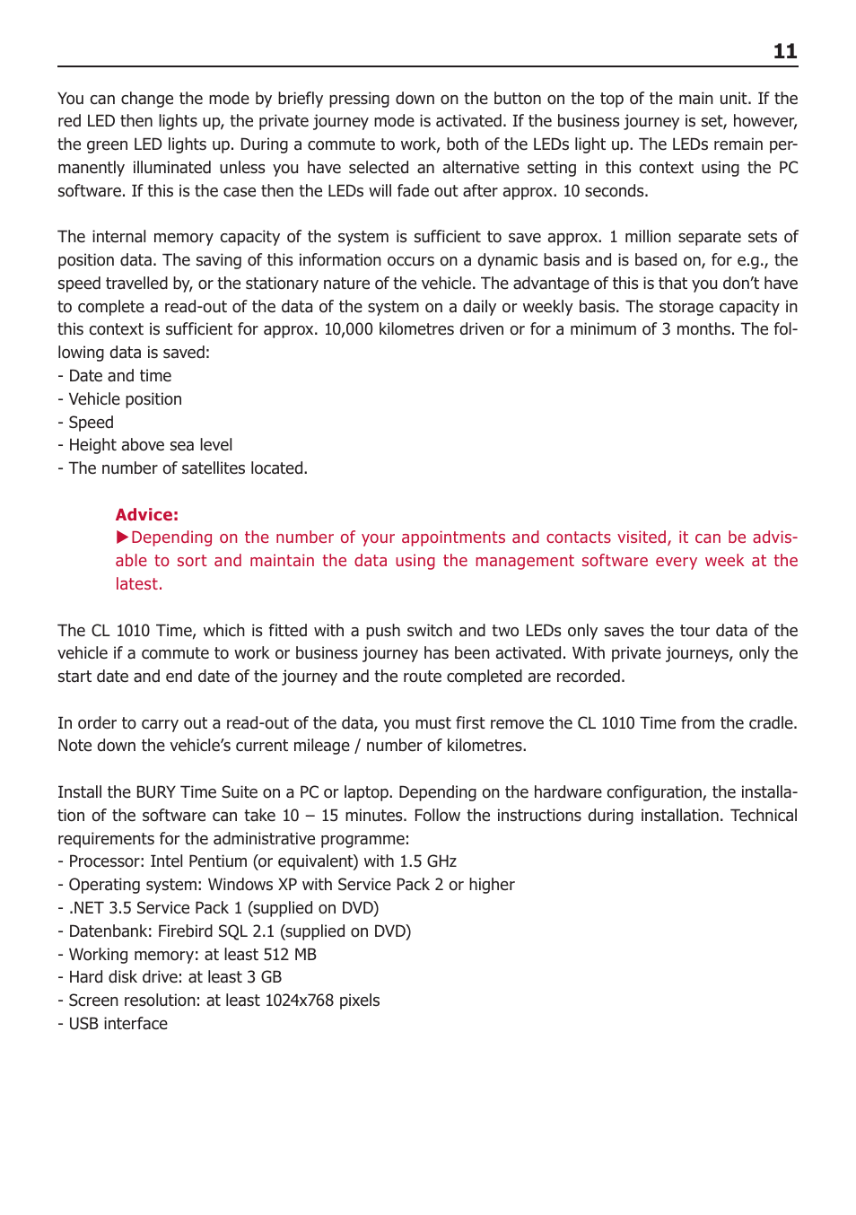 BURY CL 1010 Time User Manual | Page 11 / 14