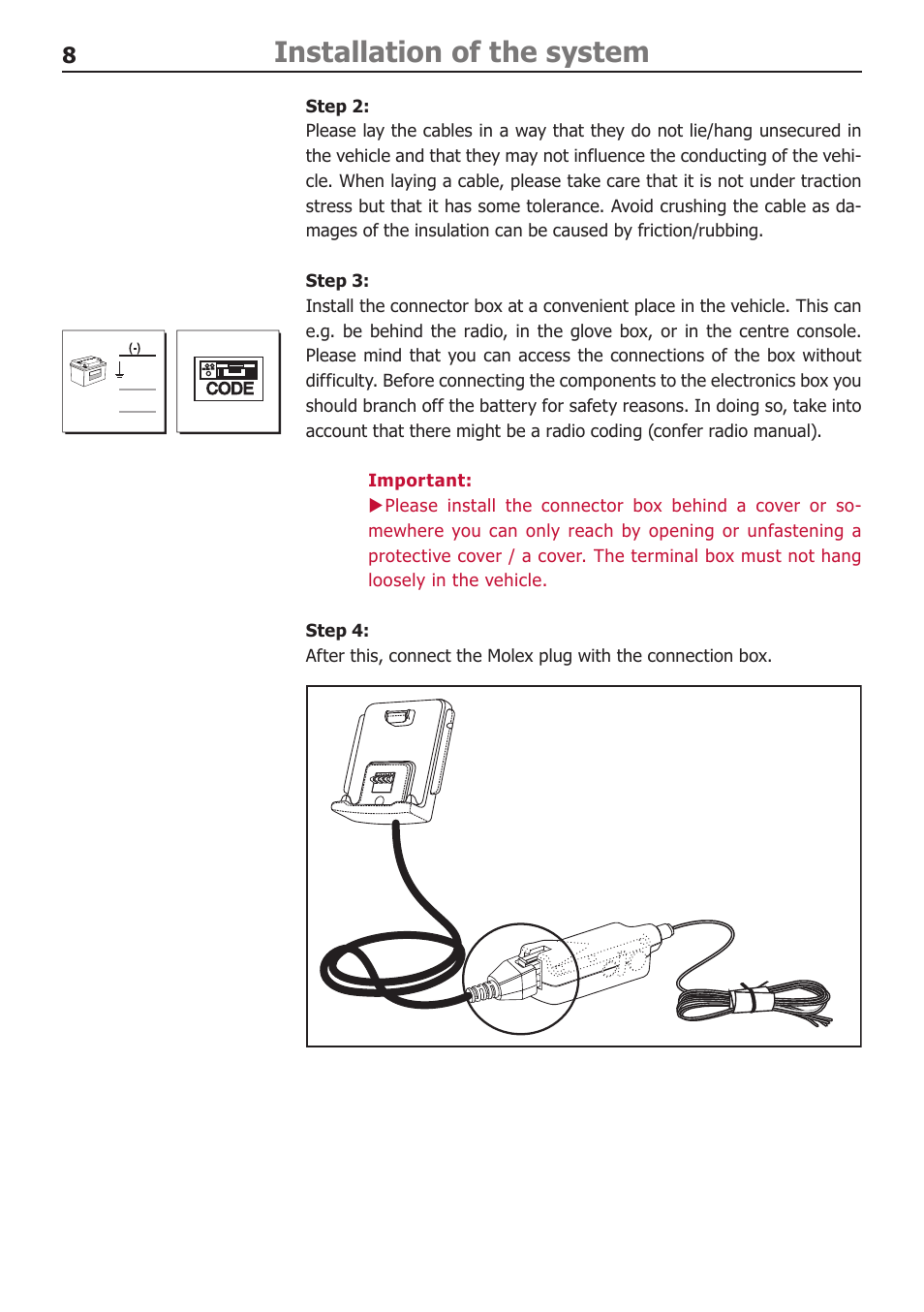 Installation of the system | BURY CL 1010 Time User Manual | Page 8 / 14