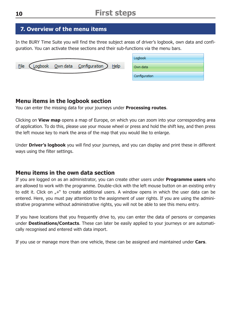 First steps | BURY Time Suite User Manual | Page 10 / 32