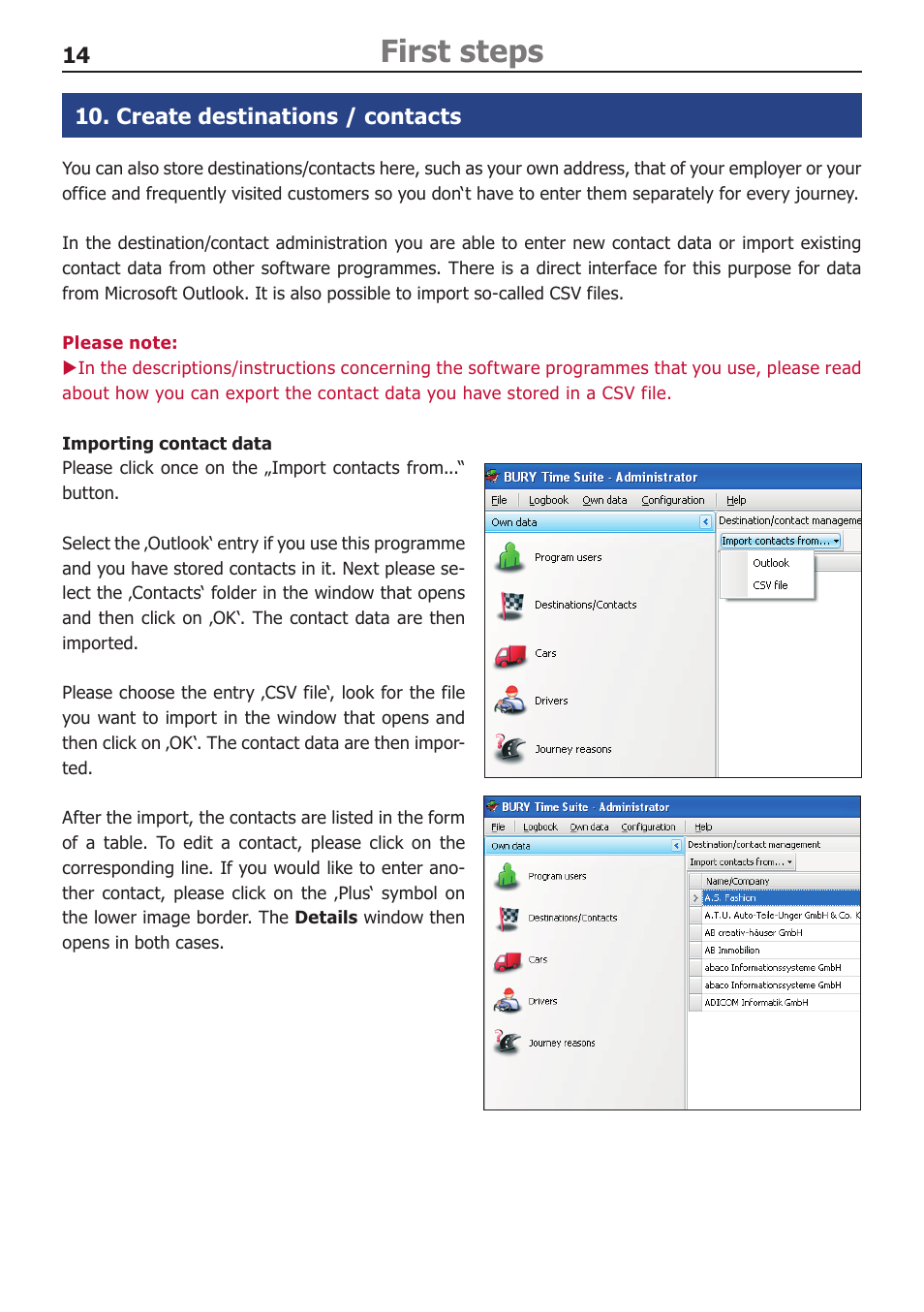 First steps | BURY Time Suite User Manual | Page 14 / 32