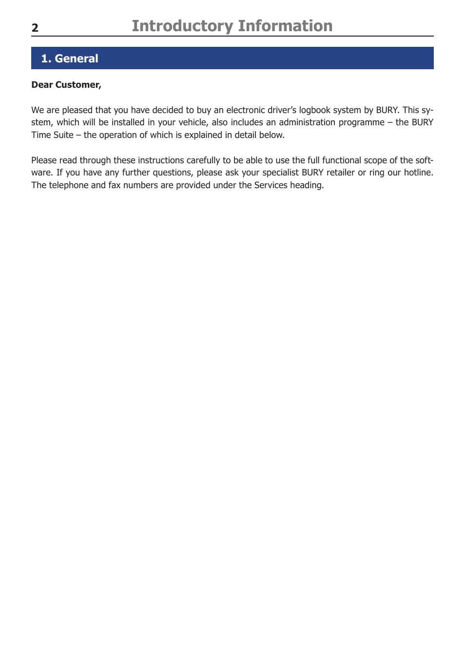 Introductory information | BURY Time Suite User Manual | Page 2 / 32