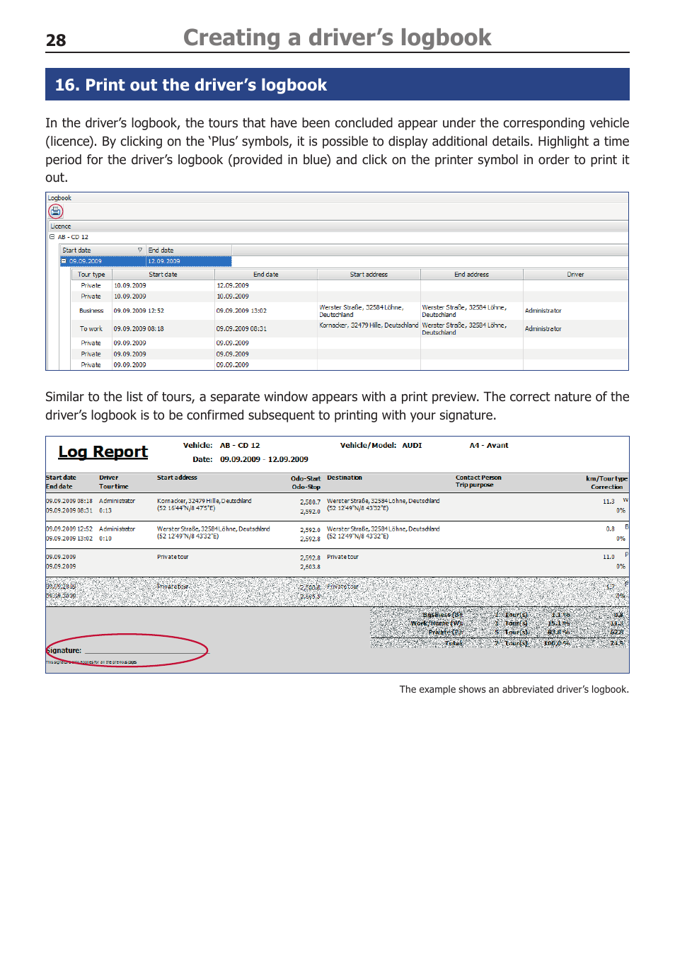 Creating a driver’s logbook | BURY Time Suite User Manual | Page 28 / 32