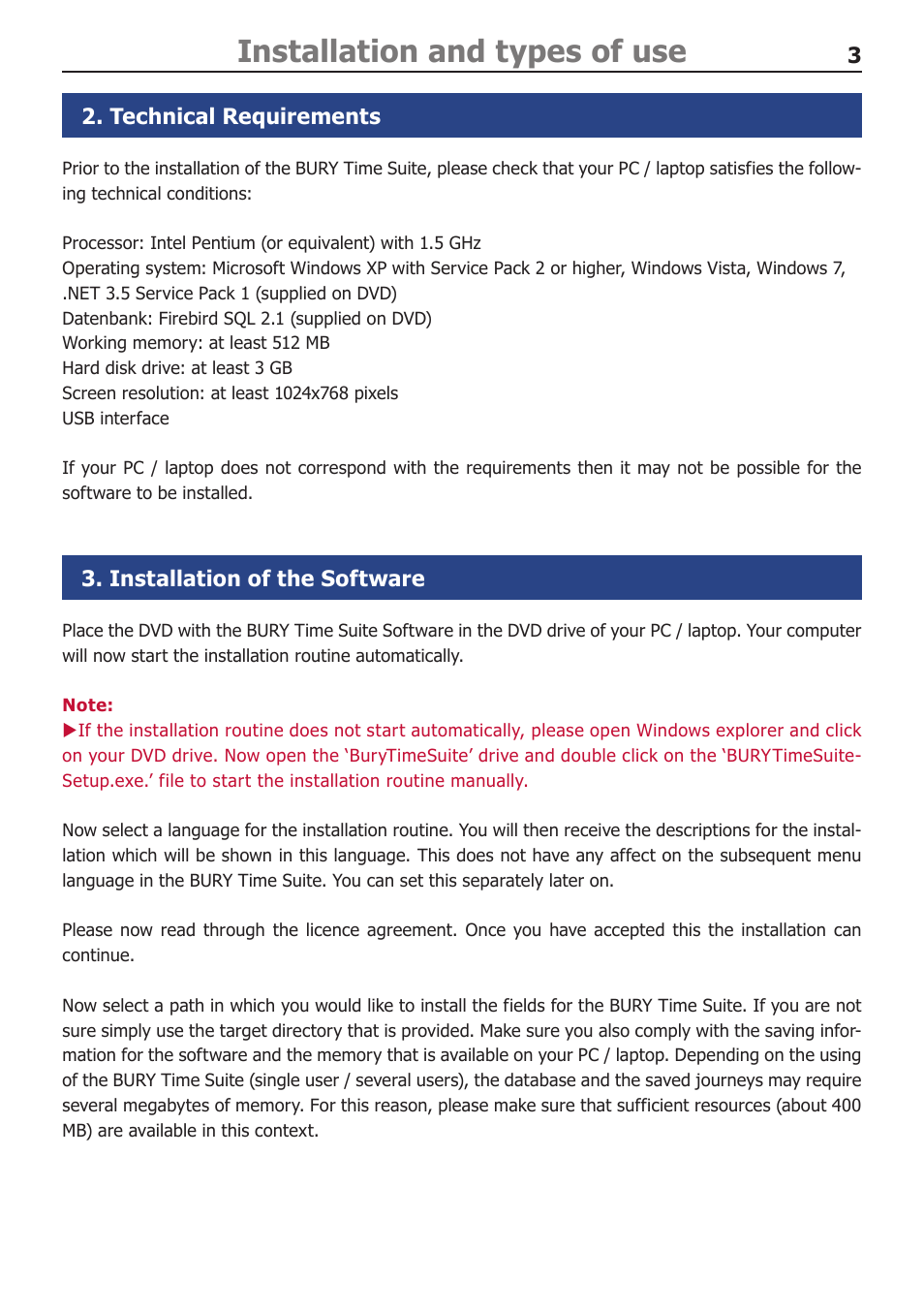Installation and types of use | BURY Time Suite User Manual | Page 3 / 32