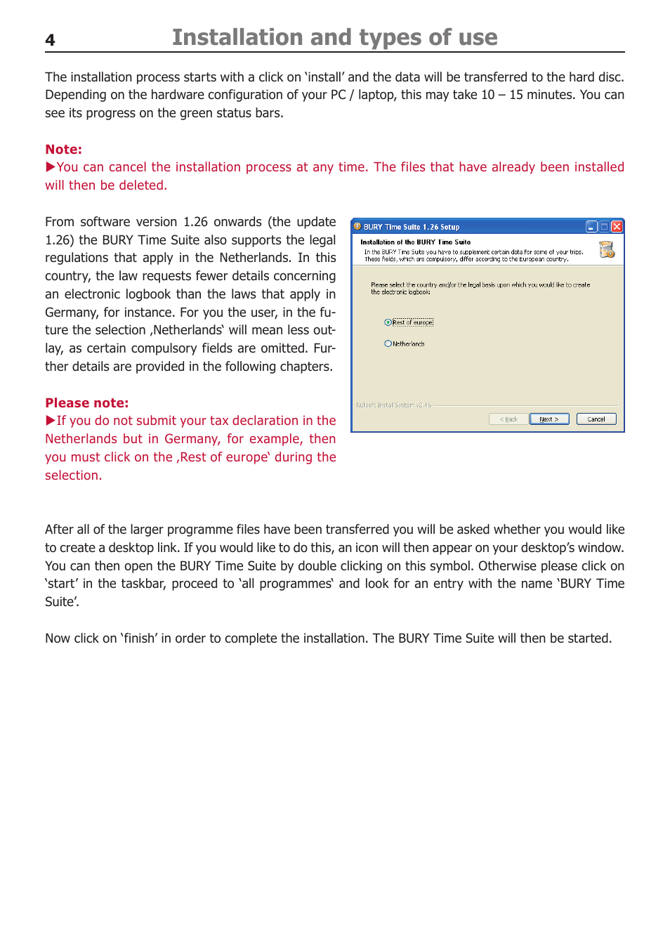 Installation and types of use | BURY Time Suite User Manual | Page 4 / 32
