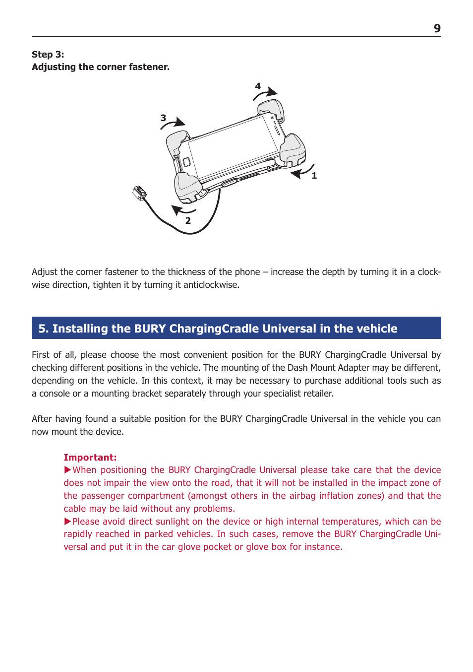 BURY ChargingCradle Universal User Manual | Page 11 / 22