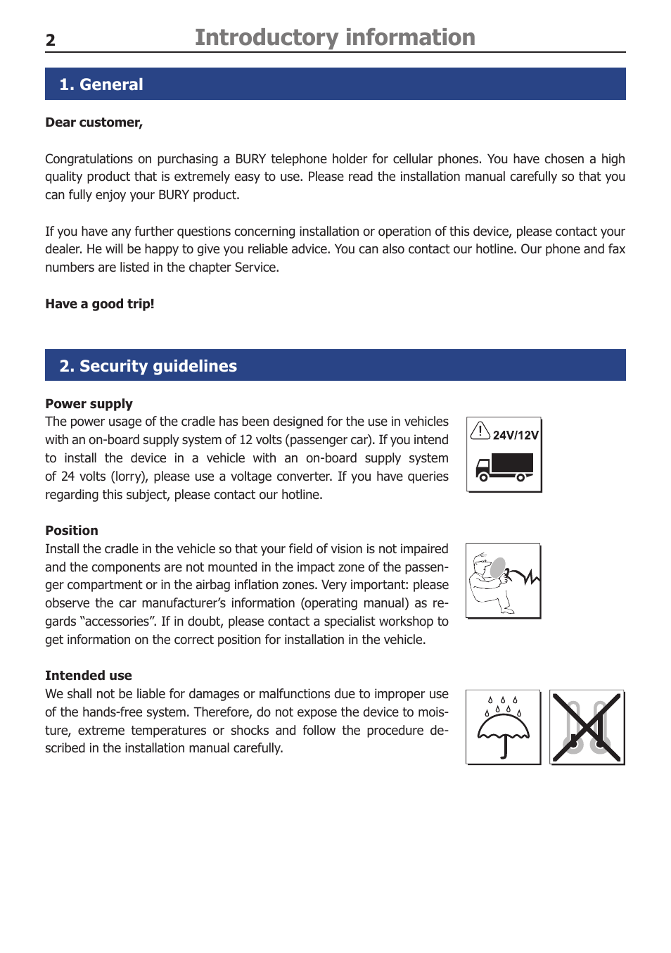 Introductory information | BURY ChargingCradle Universal User Manual | Page 4 / 22