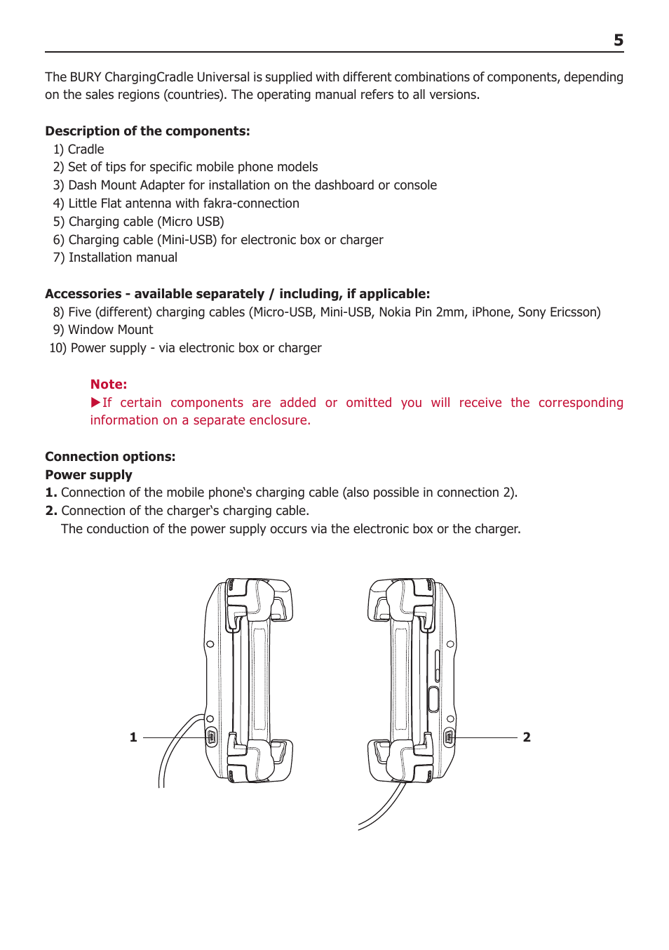 BURY ChargingCradle Universal User Manual | Page 7 / 22