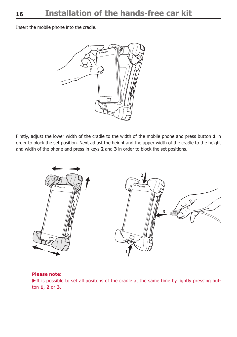 Installation of the hands-free car kit | BURY CC 9068 APP USER Manual User Manual | Page 16 / 44