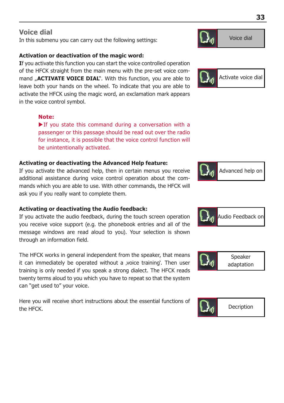 33 voice dial | BURY CC 9068 APP USER Manual User Manual | Page 33 / 44