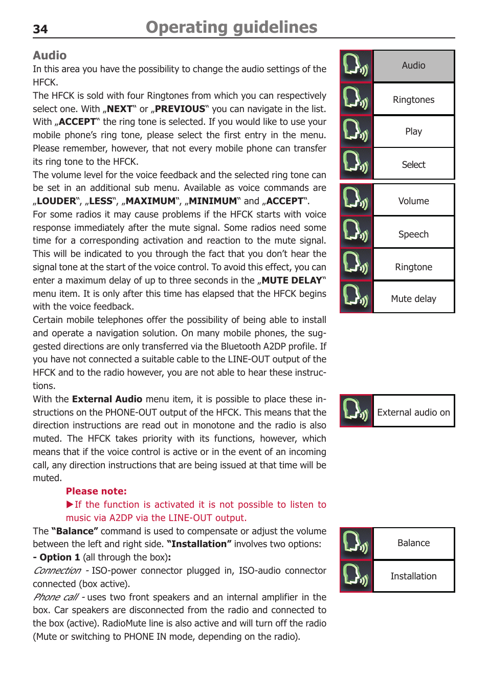 Operating guidelines | BURY CC 9068 APP USER Manual User Manual | Page 34 / 44