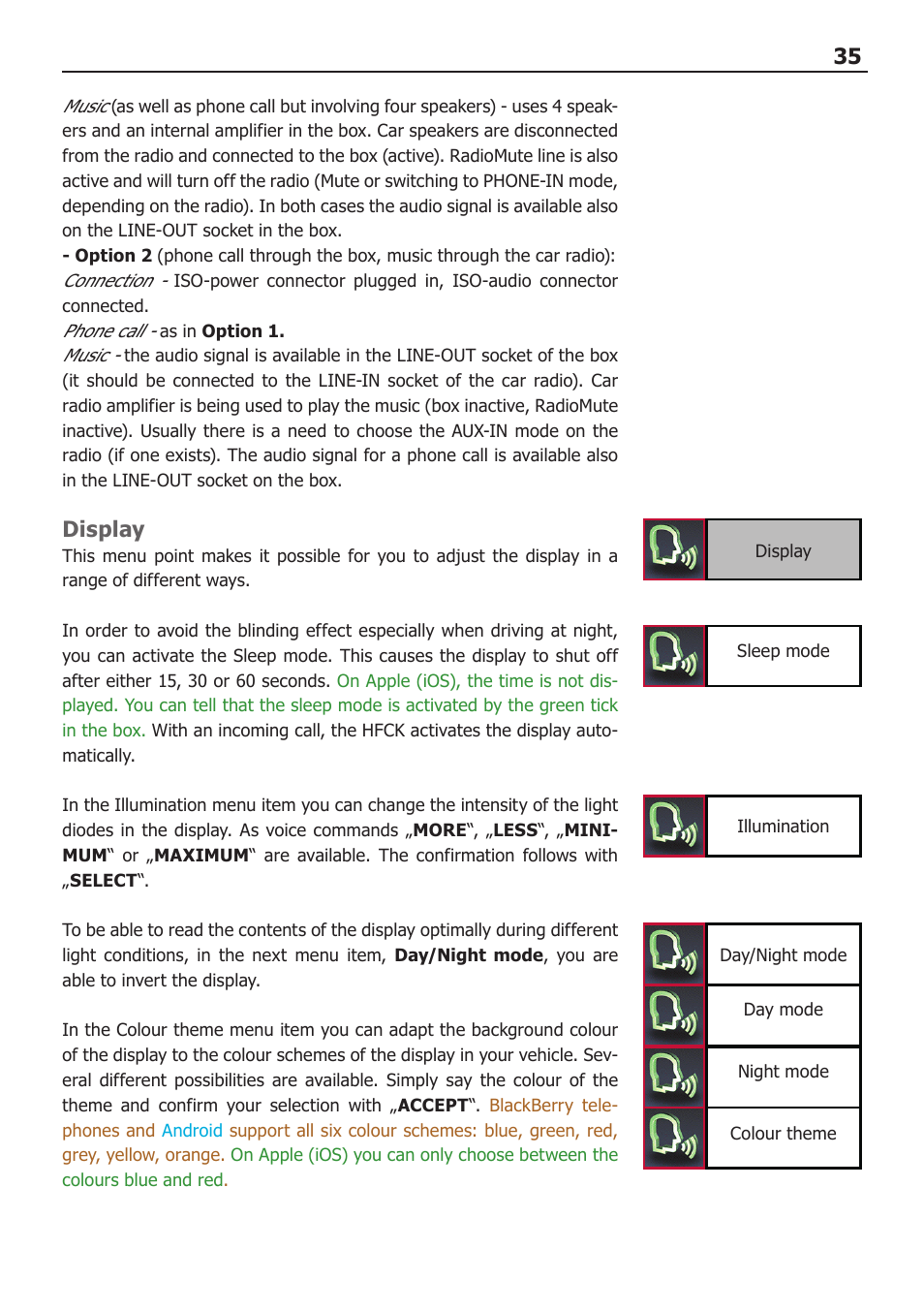 Display | BURY CC 9068 APP USER Manual User Manual | Page 35 / 44