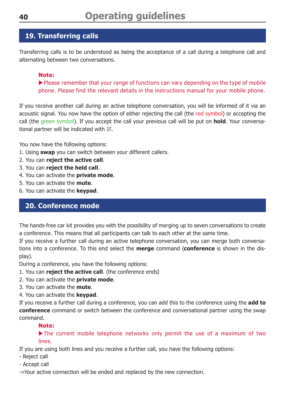 Operating guidelines | BURY CC 9068 APP USER Manual User Manual | Page 40 / 44