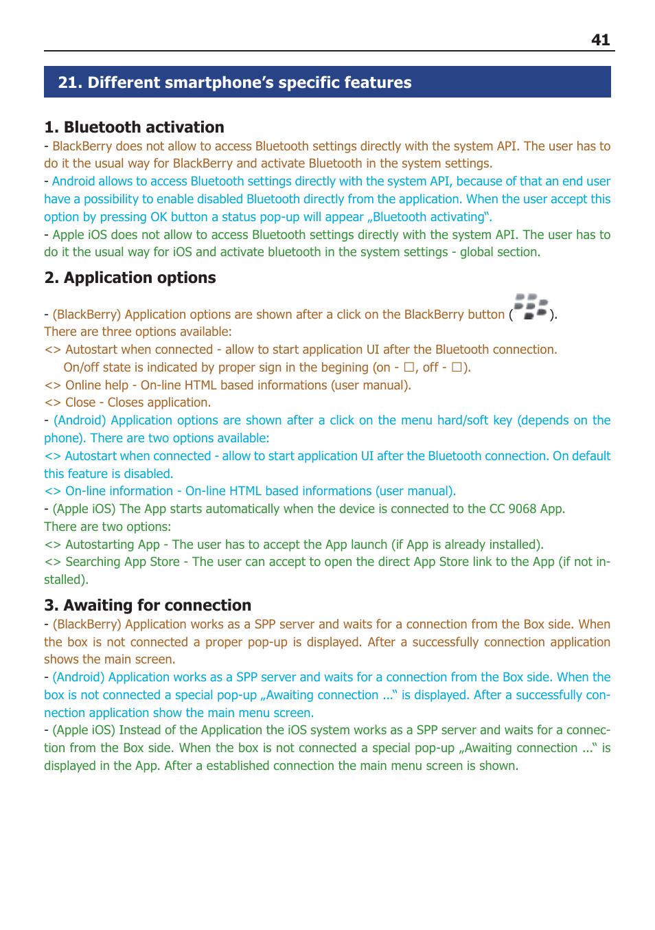 BURY CC 9068 APP USER Manual User Manual | Page 41 / 44