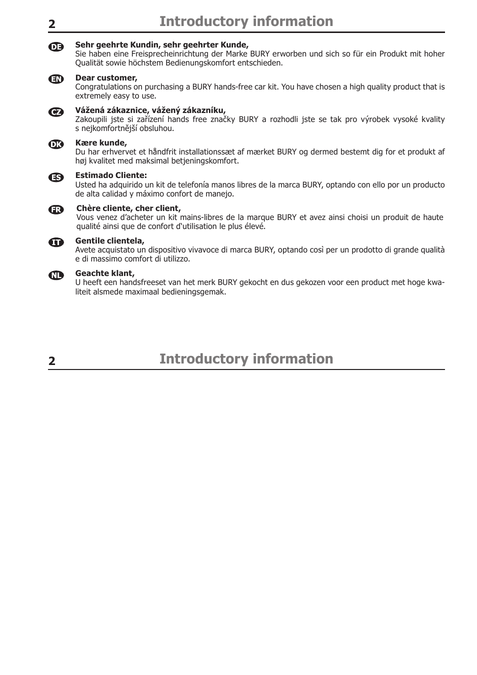 Introductory information | BURY CC 9068 APP USER Manual User Manual | Page 2 / 65