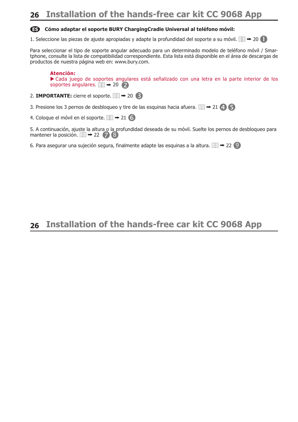 Installation of the hands-free car kit cc 9068 app | BURY CC 9068 APP USER Manual User Manual | Page 26 / 65