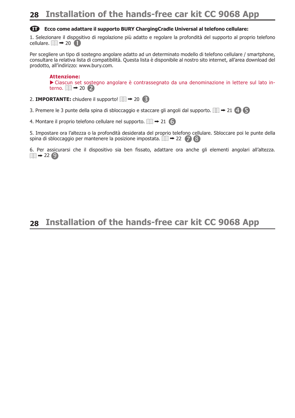 Installation of the hands-free car kit cc 9068 app | BURY CC 9068 APP USER Manual User Manual | Page 28 / 65