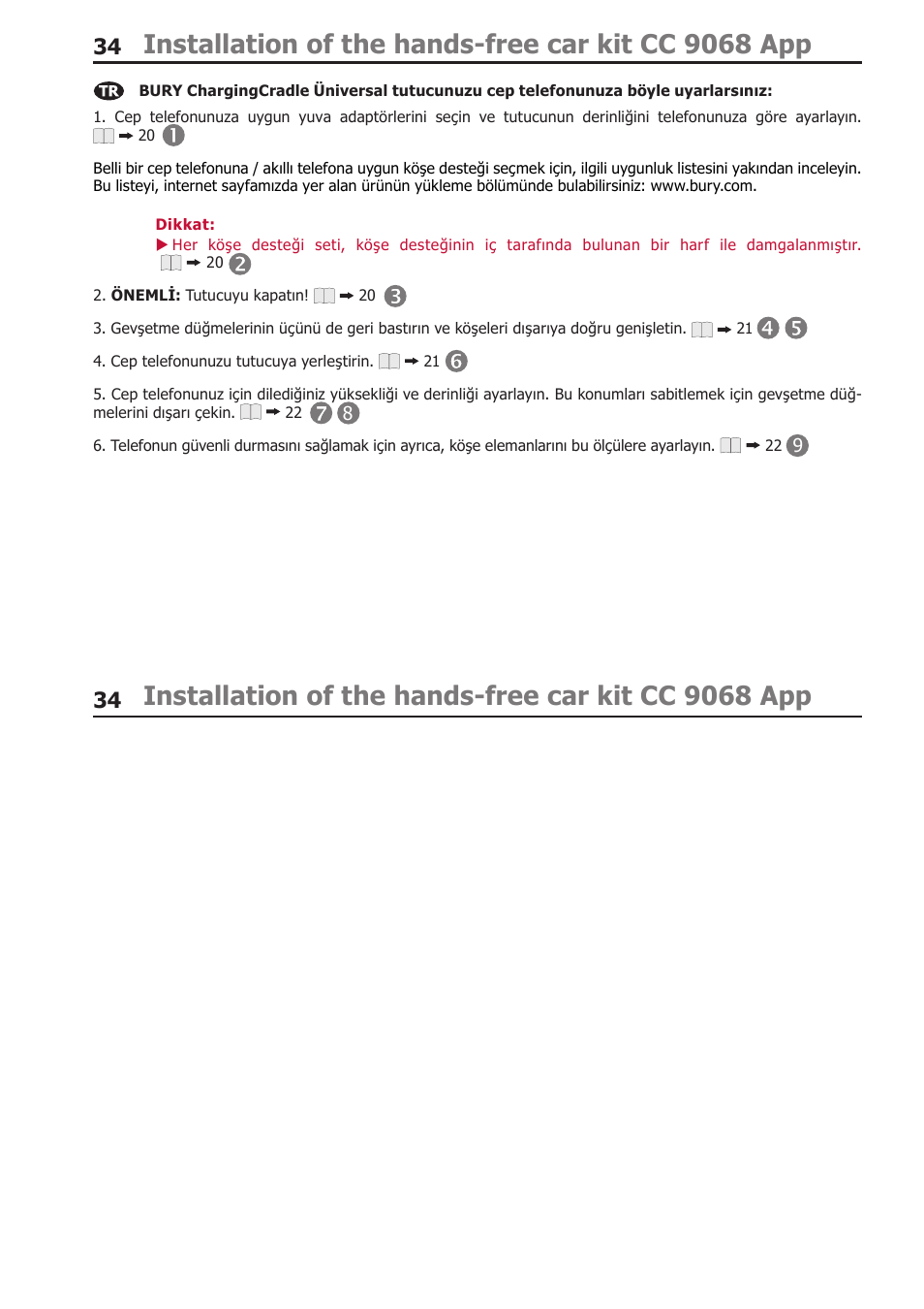 Installation of the hands-free car kit cc 9068 app | BURY CC 9068 APP USER Manual User Manual | Page 34 / 65