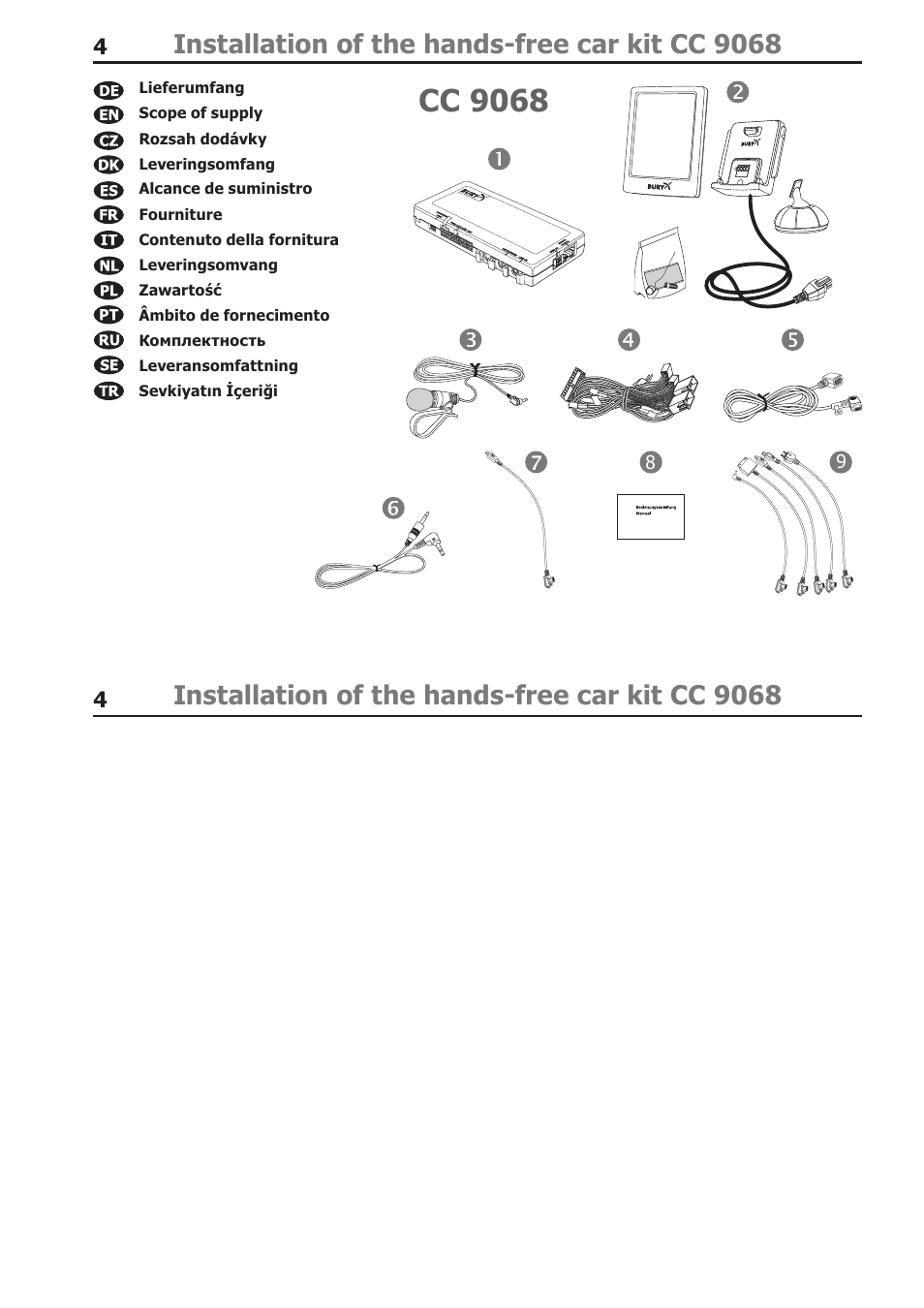 Cc 9068, Installation of the hands-free car kit cc 9068 | BURY CC 9068 APP USER Manual User Manual | Page 4 / 65