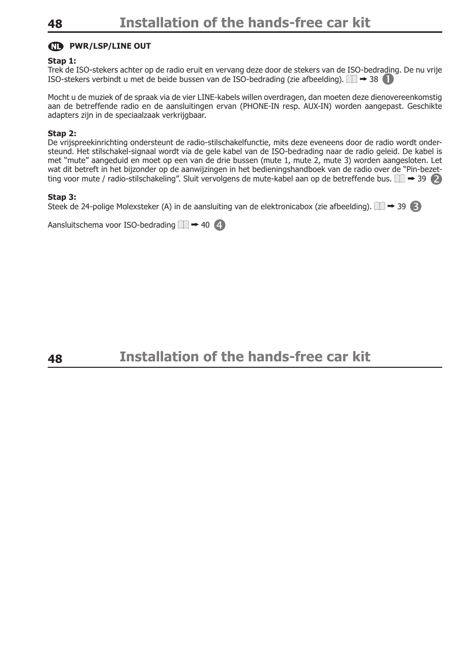 Installation of the hands-free car kit | BURY CC 9068 APP USER Manual User Manual | Page 48 / 65