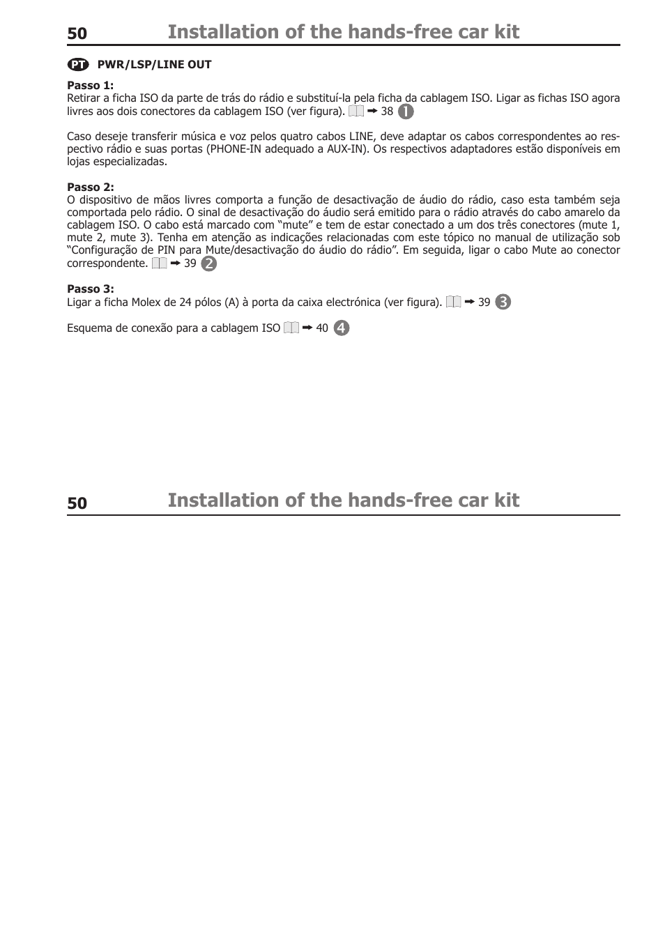 Installation of the hands-free car kit | BURY CC 9068 APP USER Manual User Manual | Page 50 / 65