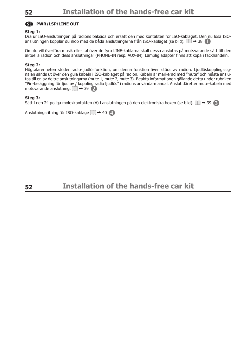 Installation of the hands-free car kit | BURY CC 9068 APP USER Manual User Manual | Page 52 / 65