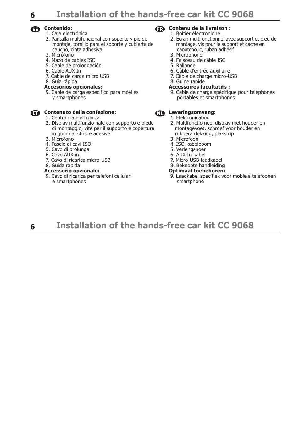 Installation of the hands-free car kit cc 9068 | BURY CC 9068 APP USER Manual User Manual | Page 6 / 65