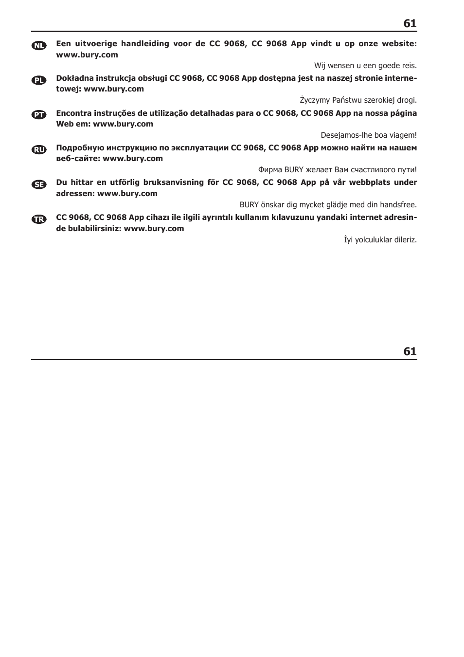 BURY CC 9068 APP USER Manual User Manual | Page 61 / 65