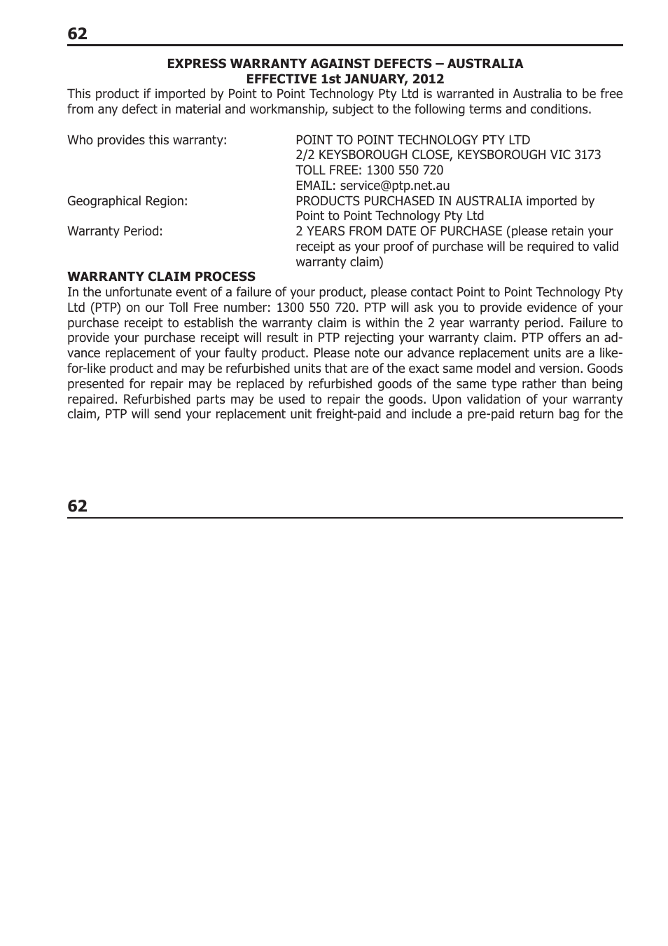 BURY CC 9068 APP USER Manual User Manual | Page 62 / 65