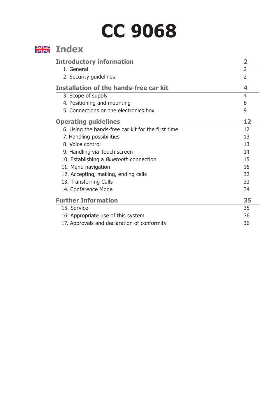 BURY CC 9068 USER Manual User Manual | 37 pages