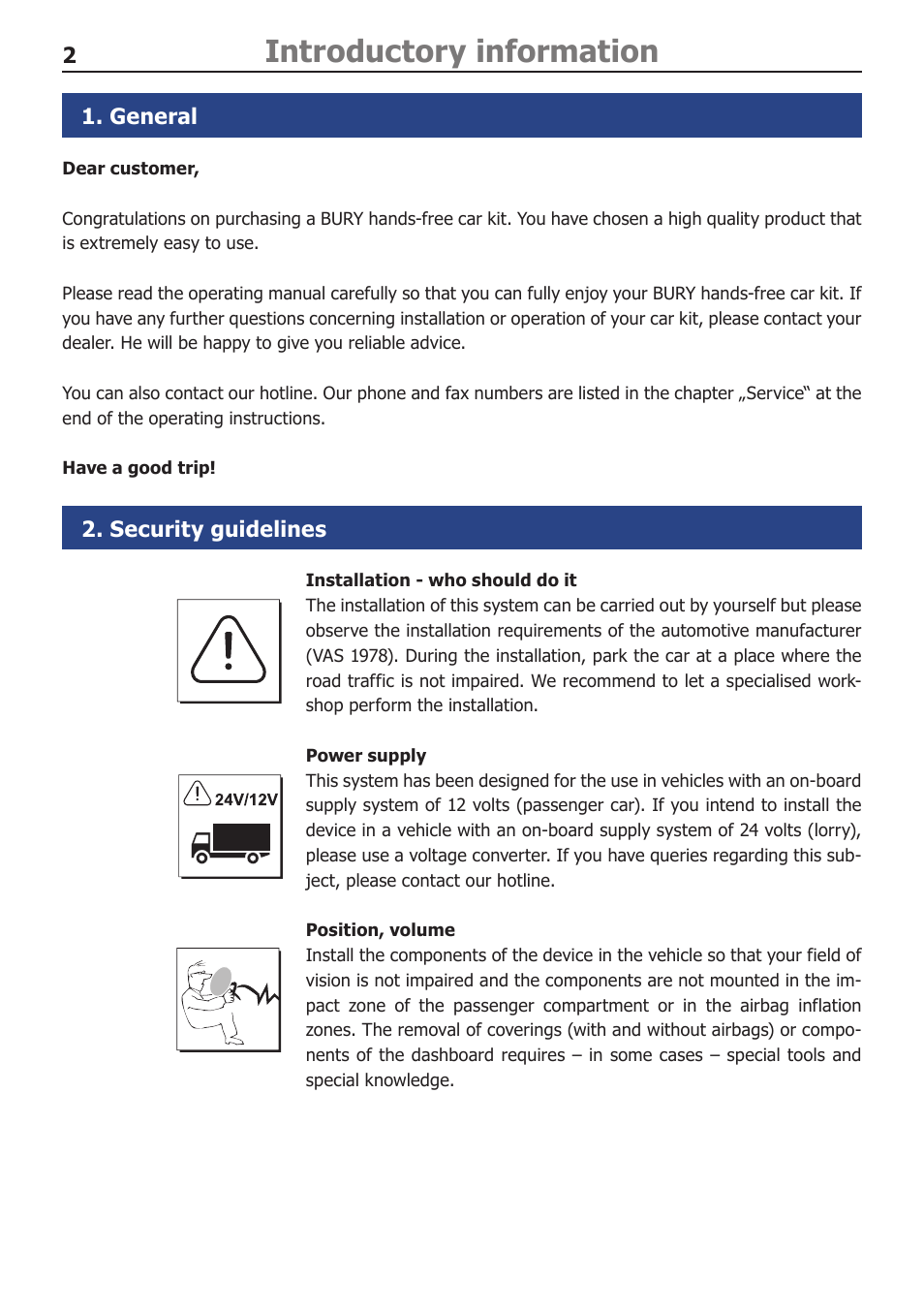 Introductory information | BURY CC 9068 USER Manual User Manual | Page 2 / 37