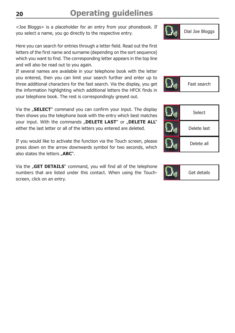 Operating guidelines | BURY CC 9068 USER Manual User Manual | Page 20 / 37