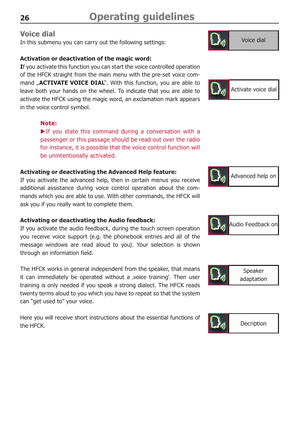 Operating guidelines | BURY CC 9068 USER Manual User Manual | Page 26 / 37