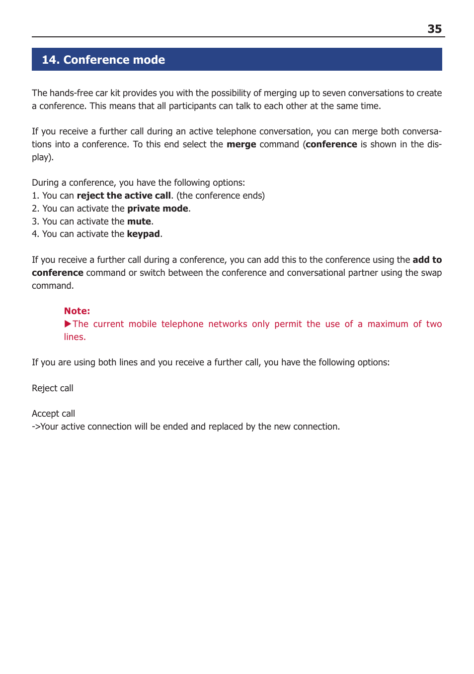 BURY CC 9068 USER Manual User Manual | Page 35 / 37