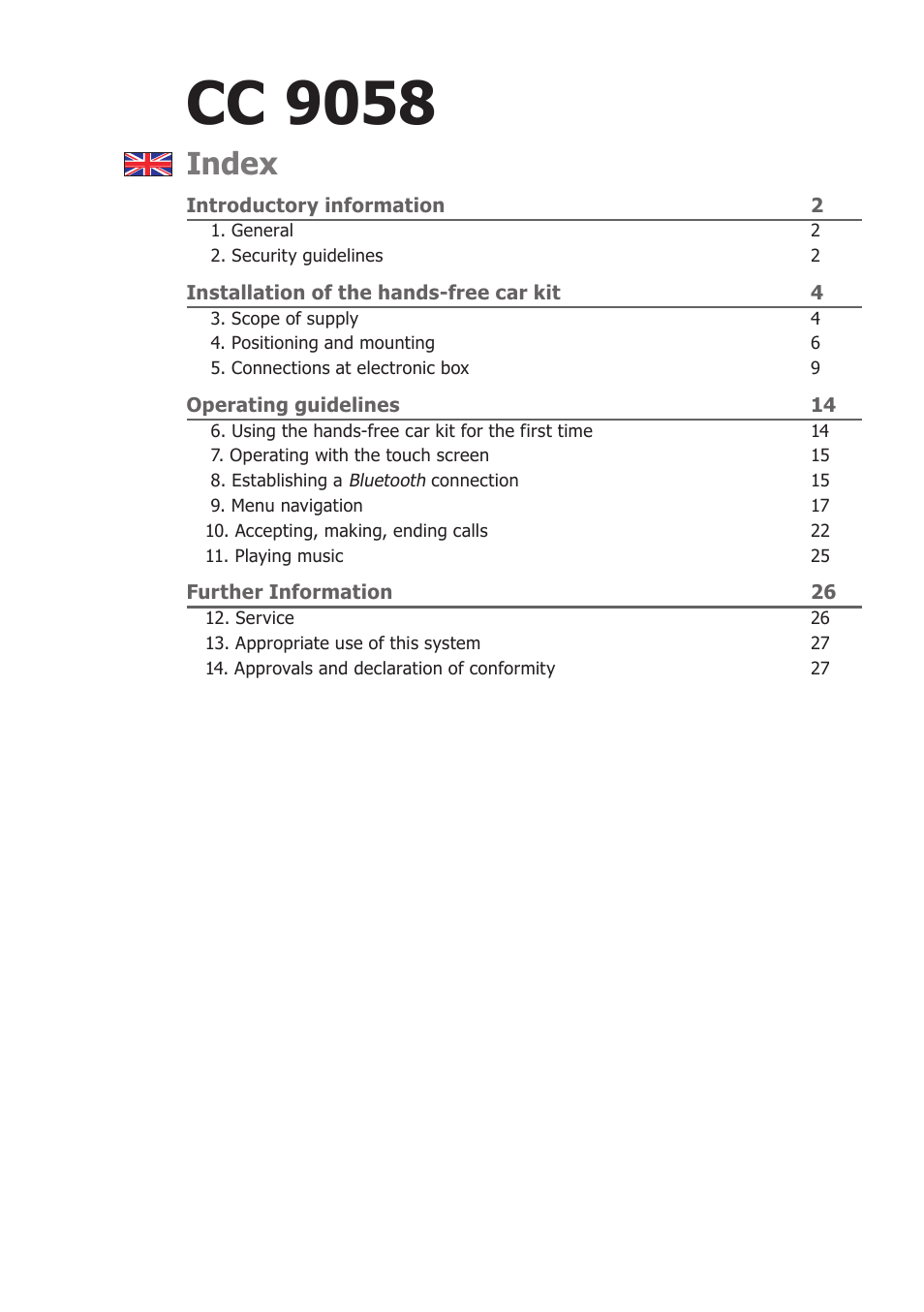 BURY CC 9058 USER Manual User Manual | 28 pages