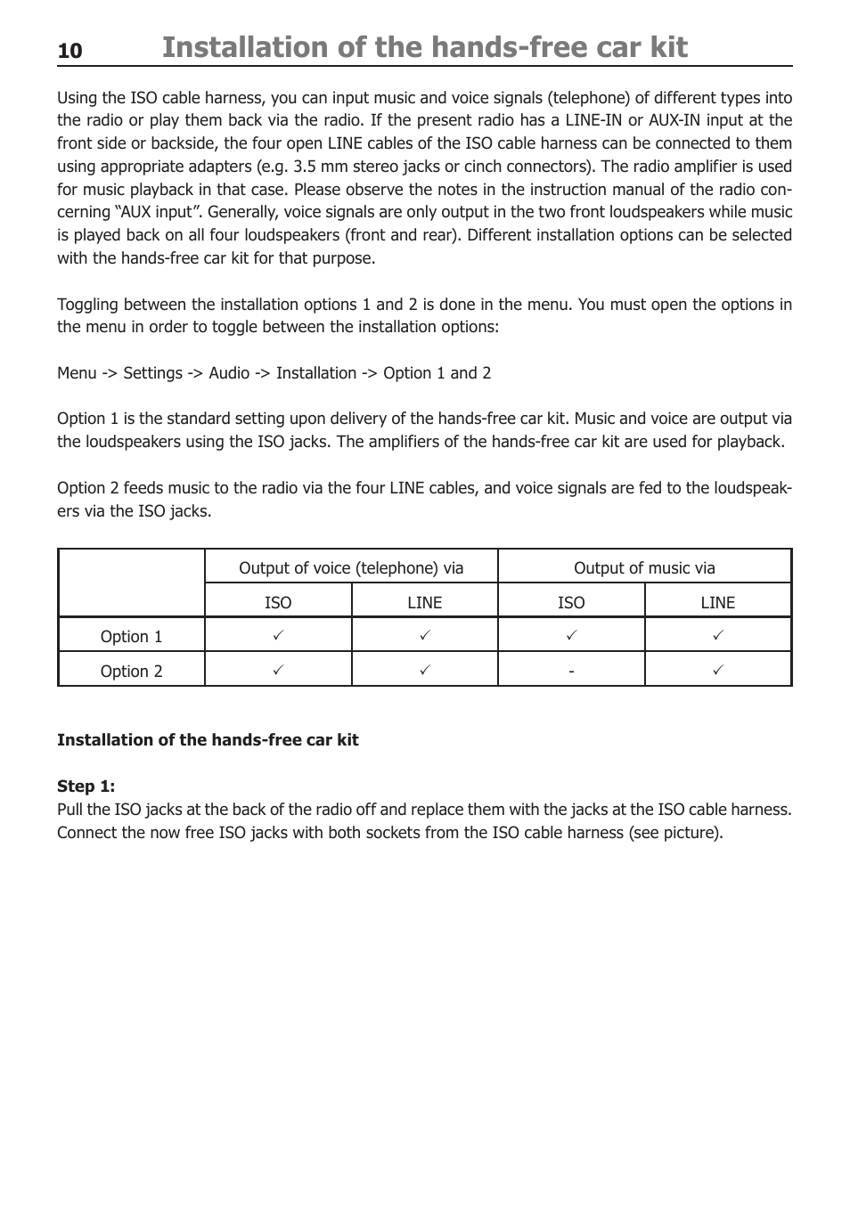 Installation of the hands-free car kit | BURY CC 9058 USER Manual User Manual | Page 10 / 28